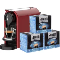 Bialetti Gioia Plus Espressomaschine für Kapseln aus Aluminium, Rot,