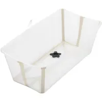 Stokke Flexi Bath® Transparent Sandy Beige mit hitzeempfindlichem Stöpsel,