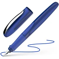 Schneider Füller (Rechtshänder, inkl. Standard Tintenpatrone königsblau) space blue