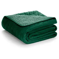 Restilo Tagesdecke 240x260 cm grün zweiseitig Steppung Velvet Samt