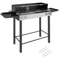 Outsunny Holzkohlegrill Campinggrill und Rotisserie-Kit klappbar Schwarz