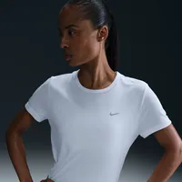 Nike Damen T-Shirt Tempo, White/Reflective SILV, XL