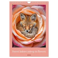 Calvendo Forest babies asleep in flowers (Wall Calendar 2026