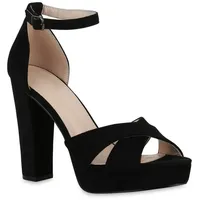 Stiefelparadies Damen High Heels in Schwarz Velours,