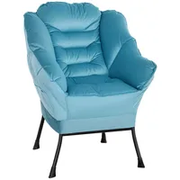 Homcom Sessel Wohnzimmer Loungesessel Gepolstert Relaxsessel mit Seitentasche, Stahlbeine