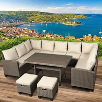 Brast Polyrattan Garten Sitzgruppe Family braun/beige
