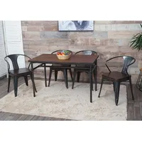 MCW Esszimmer-Set MCW-H10, 4x Esszimmerstuhl Esszimmertisch, Ulme Holz MVG