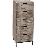 Mendler Kommode HWC-N90, Schrank Highboard, 3D-Design 5 Schubladen Holz