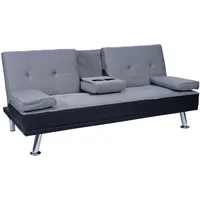 Mendler 3er-Sofa HWC-F60, Couch Schlafsofa Gästebett, Tassenhalter verstellbar 97x166cm