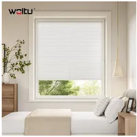 Woltu Plissee ohne Bohren Klemmfix Faltrollo Jalousie, Weiß 45x130cm