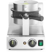 HENDI Bubble-Waffeleisen, drehbare Waffeleisen, mit Tropfschale, Temperaturbereich: 50° bis