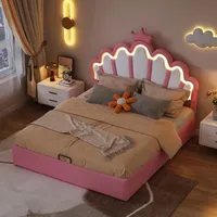 XDOVET Kinderbett mit verstellbarer Ambiente-Beleuchtung 140 x 200 cm