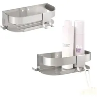 ELUNO Duschablagen 2er Set, Duschkorb inkl. versetzbaren Haken -