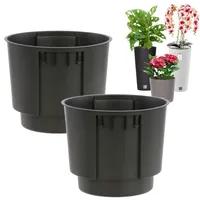 Botle 2X Topfeinsatz Blumeneinsatz Einsatz Rund Topf Schwarz 4