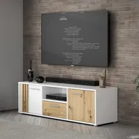 Forte Cardigan TV-Schrank TV-Board, 2 farbig, Stauraum Kabelführung weiß