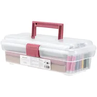 Navaris Werkzeugkoffer pink - 30,5cm - Nähkasten Bastelbox Bastelkoffer