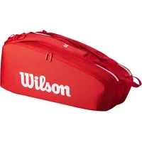 Wilson Super Tour Red Tennisschlägertasche – Rot/Weiß, für bis