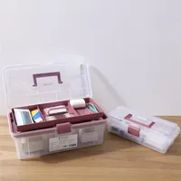 Navaris Werkzeugkoffer pink 2er Set - Nähkasten Bastelbox Bastelkoffer