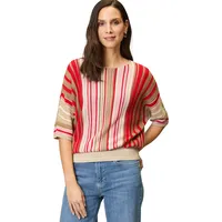 Zero Oversized-Pullover gestreift 42, Patch CreamRed | 42
