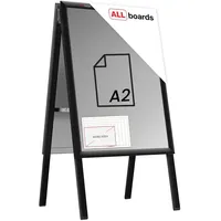 ALLboards Doppelseitige Werbetafel, Kundenstopper, Größe: A1, in einem schwarzen