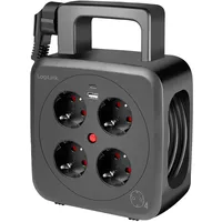 Logilink Kabeltrommel LPS504, 4-fach, 1x USB-A, 1x USB-C, 3000