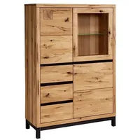 Massivmoebel24 Highboard (Highboard Wildeiche 103x40x148 natur modern