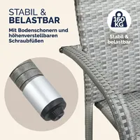 CASARIA Polyrattan Stapelstuhl Comfort 4er-Set Grau