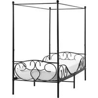 Beliani Himmelbett Metall Schwarz Metallrost 90x200 cm