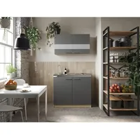 Respekta Küchenmöbel-Set 5 Merle 100 cm Grau
