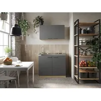 Respekta Küchenmöbel-Set 4 Merle 100 cm Grau