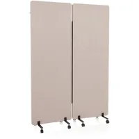 HJH Office FLEXMIUT 2er Set Taupe Raumteiler mit Rollen