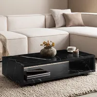 FineBuy Couchtisch Schwarz MDF 100 x 50 x 25