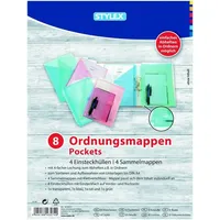 Stylex Ordnungsmappen Set, 8-teilig, je 4 Sammelmappen - Einsteckhüllen