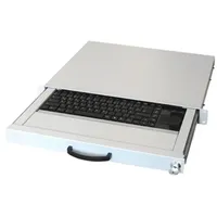 Aixcase 19" Rack 1U Tastatur US Touchpad USB lichtgrau