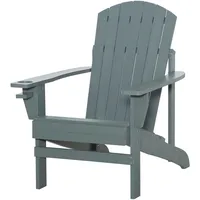 Outsunny Gartenstuhl dunkelgrau Holz, 97x93x72.5 cm -