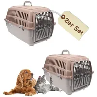 GarPet 2x Transportbox Hundebox Katzentransportbox Kaninchen Transport Auto Box