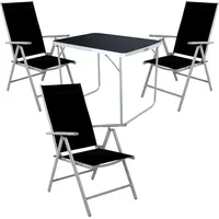 Mojawo Mojawo, 4-tlg Camping Set Gartenmöbel Campingtisch + 3