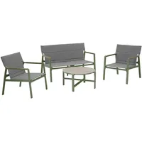 Oviala Business 4-Sitzer Aluminium Gartenmöbel khakigrün
