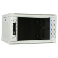 DSIT 6HE Netzwerkschrank Serverschrank, Wandgehäuse, mit Glastür, Weiß (BxTxH)