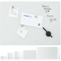 Relaxdays Glas-Magnetboard 80 x 50 cm Weiß