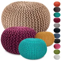 Amagohome Sitzpouf Strickhocker Pouf Ø45 H30cm Bodenkissen Indoor Baumwolle