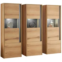 Furn.design Schrank-Set, Eiche grau Holzwerkstoff, Nachbildung,Eiche, 190x155x40 cm, Wohnzimmer,