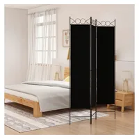 VidaXL 3-tlg. Paravent Schwarz 120x200 cm Stoff