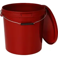 Benbow Eimer mit Deckel 20L x5 Rot - lebensmittelecht,