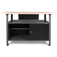 Ondis24 Werkbank Klaus 120cm mit Schublade und Tür schwarz