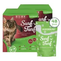 Lyra Pet Surf'n'Turf Pouches Katzenfutter in Gelee 48 x