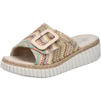 Rieker Damen-Pantolette Pastell-Mehrfarbig, Farbe:multicolor, EU Größe:37 - Beige 37