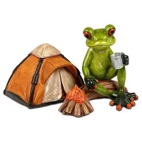 Formano Frosch Camper Froschhausen lustige Frösche 16cm Skulptur Figur