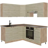 Vicco Winkelküche Fame-Line L-Form 160 x 190 cm Eiche