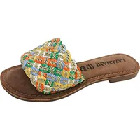 LAZAMANI Pantolette hellblau - - hellrot / silber 40